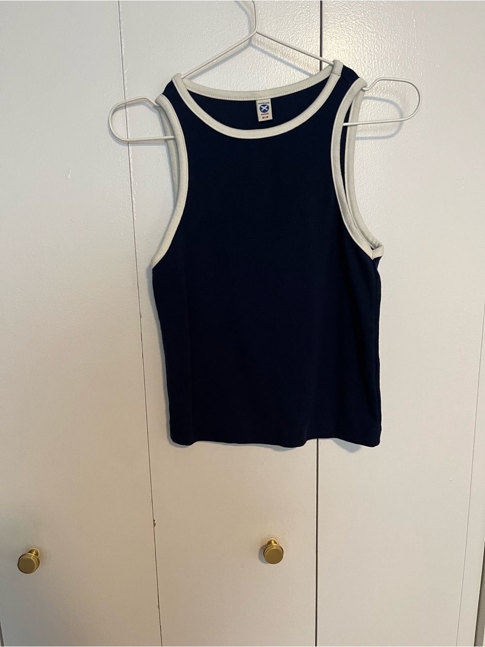 Ring Navy Crewneck with White Trim Detail